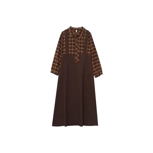 Только ты Длинное Платье с длинными рукавами Chubby мм Похудение Chubby Сестра Женская одежда Женские