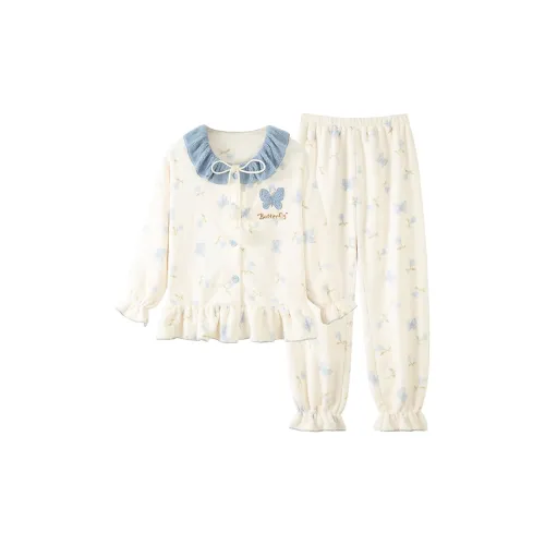 Qian Rise Бабочка Цветочный Женские Пижамные комплекты