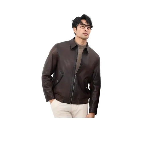 JIMU Натуральная кожа Мужская куртка Мужская