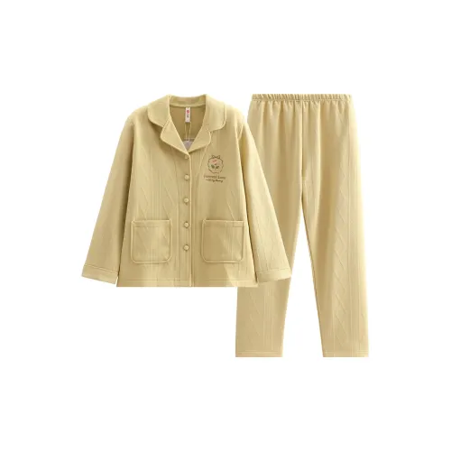 FENTENG FJ26931272 Светло-желтый женский пижамный комплект