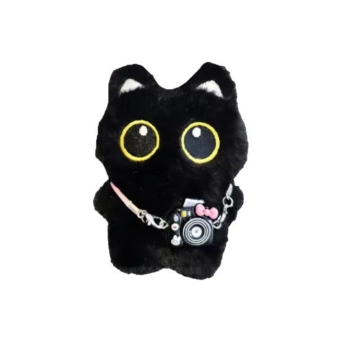 MENGXIAOZAI Креативный Милый Фотография Большой Глаз Маленький Черный Кот Плюшевый Брелок 10 см Рекомендуемая Высота
