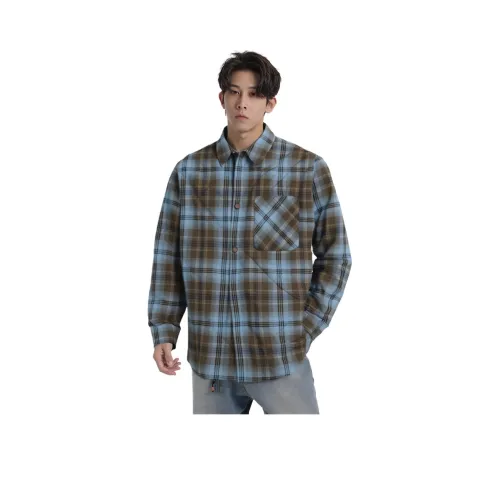 FRLMK Синие Коричневые Клетчатые Унисекс Куртки