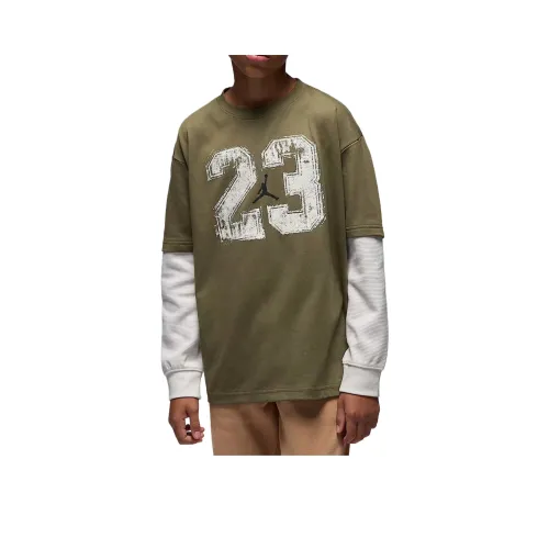 Джордан T Рубашка Оливково-зеленый Детский