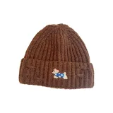 Кофейный, щенок, вязаная шапка