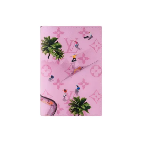 LOUIS VUITTON Холдер для паспорта из холста женский розовый