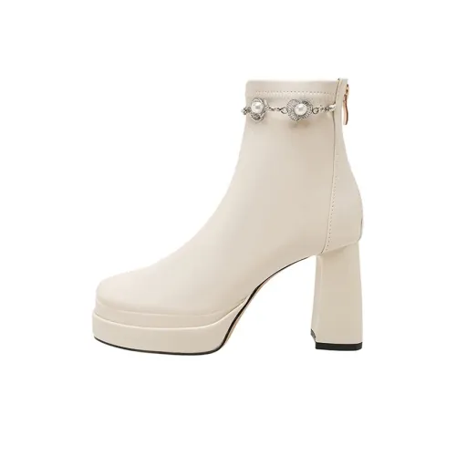 Zubumei Ботильоны 9CM Женские Экрю