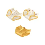 [3 упаковки] Белая основа с принтом "Медведь" + Белая основа с принтом "Маленький цветок" + Желтая основа с принтом "Голова медведя"