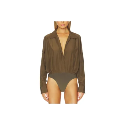 NORMA KAMALI Оливковый Женский Боди