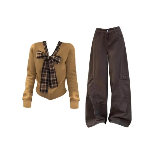 UYH Коричневый Женские Повседневные Костюмы