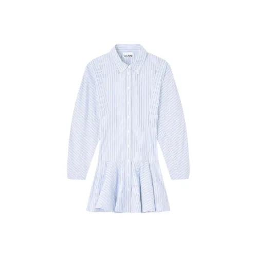 GANNI Длинное платье с длинными рукавами женское