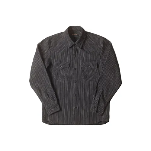 DOUBLE SEAM Темно-синий Синий Черный Абрикос Полосы Мужская Рубашка