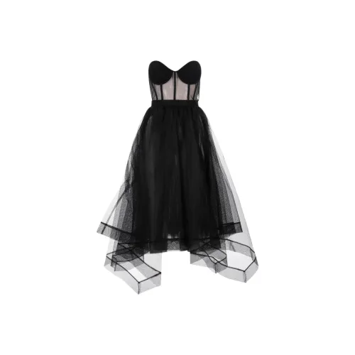 Alexander McQueen SS23 Sleeveless Dress Women's Black Александр Маккуин SS23 Без рукавов Платье Женское Черное
