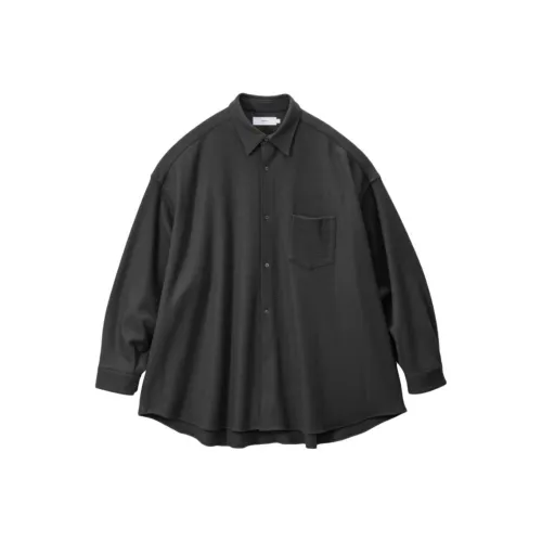 Graphpaper FW25 Шерсть Гладкая Фланель OVERSIZED Стандартная Рубашка с воротником Унисекс