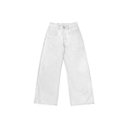 WANNA LAB Белый Унисекс Джинсы