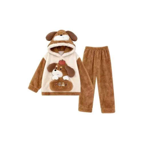 QIAOYUN Коричневый Женские Пижамные Комплекты