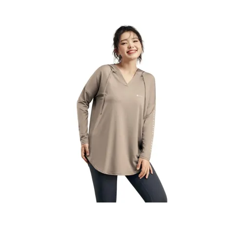 CHICNEAR Йога T-рубашка Спортивная одежда Спортивная одежда Быстросохнущая одежда Большой размер С капюшоном COVER UP Женская