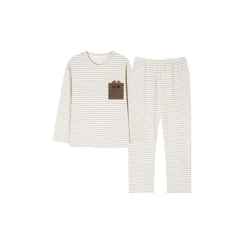 89109 Ecru Stripes Women's Thermal Sets