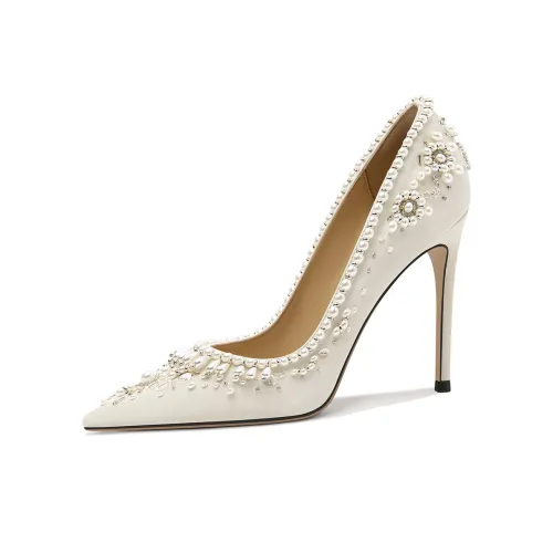 Lily Wei A Pearl Dropped in the Ocean AN Unnoticed Talent Узкий каблук Высокие каблуки Женские Экрю