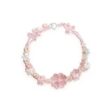 Браслет-шнурок с розовыми цветами Icy