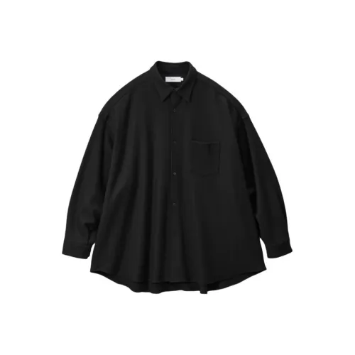 Graphpaper FW25 Шерсть Гладкая Фланель OVERSIZED Стандартная Рубашка с воротником Унисекс