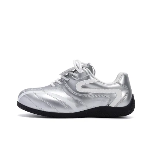 HUANQIU Эксклюзивная беговая обувь легкая с покрытием низкий топ кеды для скейтбординга женский серебряный