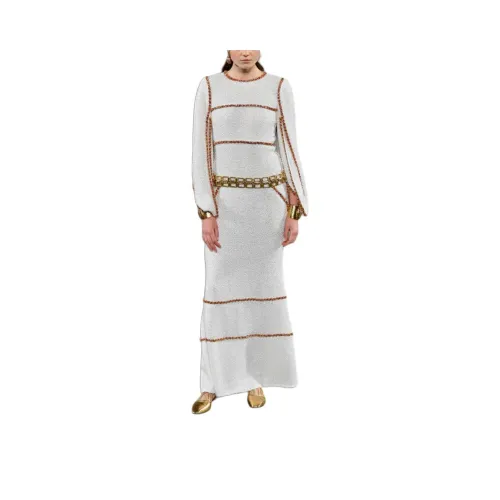 CHANEL 19A Длинное платье с длинными рукавами женское