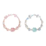 Ледяной Прозрачный Синий Розовый Цветочный Браслет-шнурок