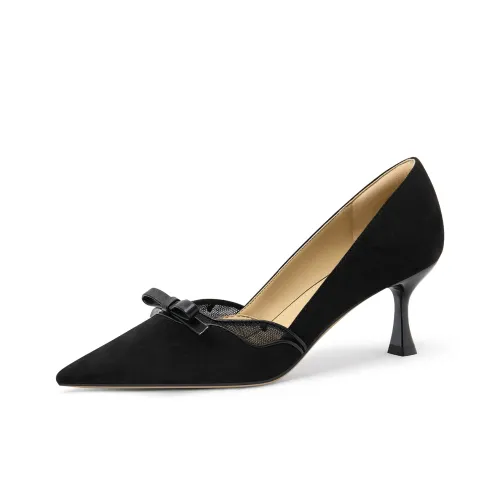 Lily Wei Misty Shore BOAT Боковая Стелька Высокие Каблуки Женские Черные