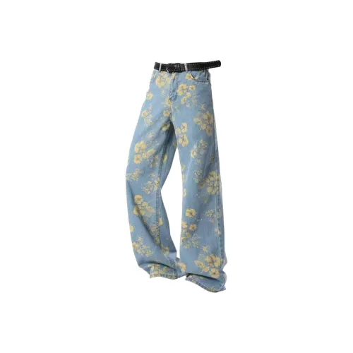 PAINT STAIN Синий Унисекс Джинсы