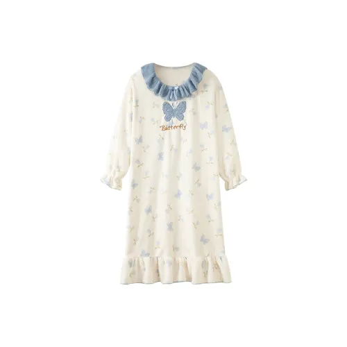 QIANSHENG Синяя бабочка Женские ночные сорочки