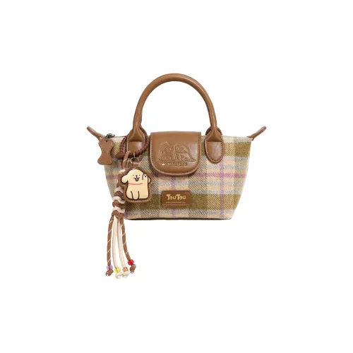 TOUTOU Мальтезе Ткань Синтетическая Кожа Сумка Стандартная Женская Фундуковый Кокос Зеленый