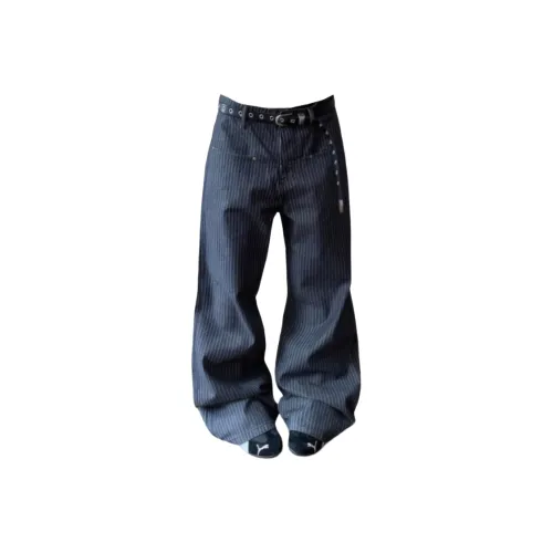 SNEIKLAU Темно-серый унисекс джинсы