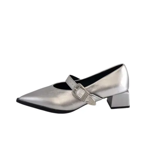 Wuji Квадратный каблук Mary Jane Женские туфли