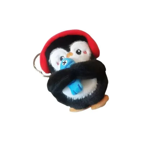 Nodding Bud Bug Милый Пингвин Holding Рыбка Плюшевый Брелок 10 см Рекомендуемая Высота