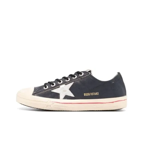 Golden Goose V Star Low Топ Скейтборд Кроссовки Мужские Морской Синий Потертый