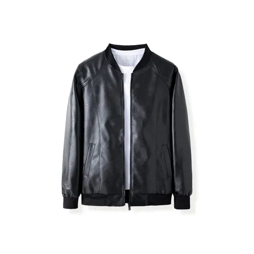 Candito Черные Мужские Кожаные Куртки