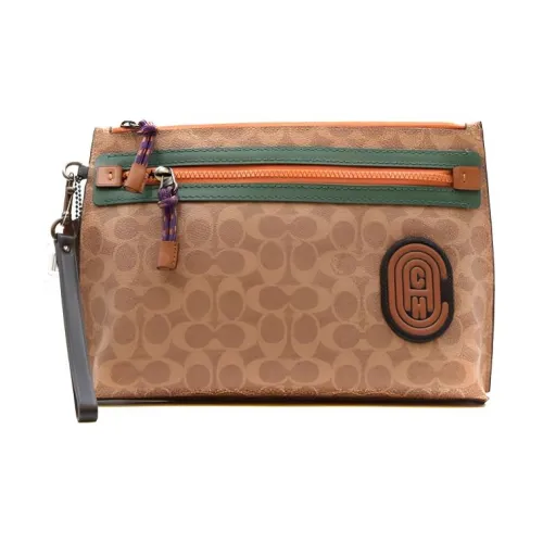 COACH ACADEMY Холст и кожа Ручная сумка Кошелек Большой Мужской Светлый Умбра