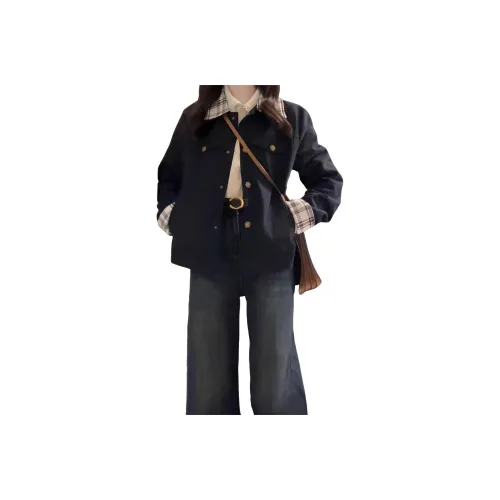 Dippanis Темно-синий женский короткий пальто