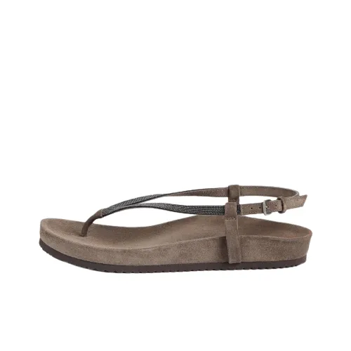 BRUNELLO CUCINELLI One Ремень Сандалии Женские Коричневый