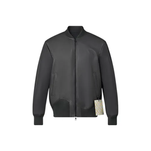 LOUIS VUITTON Кожа Куртка Мужская Темно-Серый