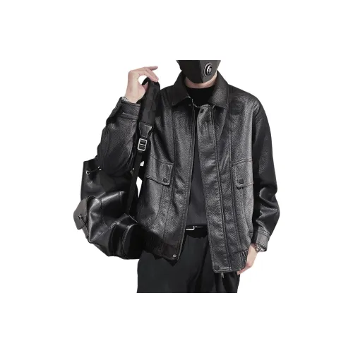 AWAO Черный Унисекс Кожаные куртки