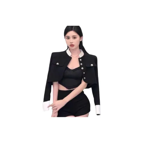 Dippanis Черное Женское Короткое Пальто