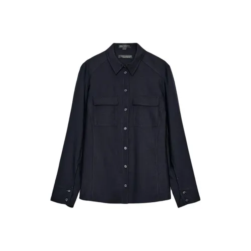 ZARA ZW Series Глубокое море Синий Женский Рубашка