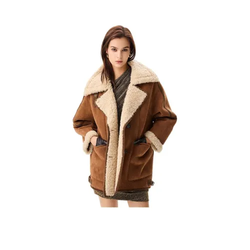 IRO NIGHT Верблюжий Коричневый Женские Меховые изделия