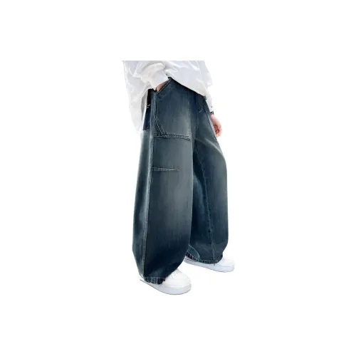 ЮЙЧЖАОЛИНЬ Синий Серый Флис С подкладкой CcH51137 Школьные Джинсы