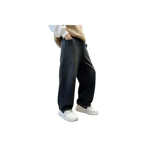 ЮЙЧЖАОЛИНЬ Синий Серый Флис С подкладкой CcH23622 Школьные Джинсы