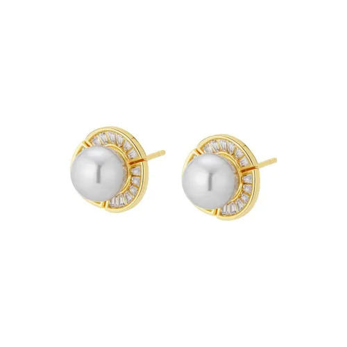 VERENA REINE Shell Pearl Stud Earrings Women's