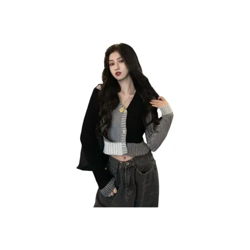 Dippanis Черный Белый Серый Женский Трикотаж