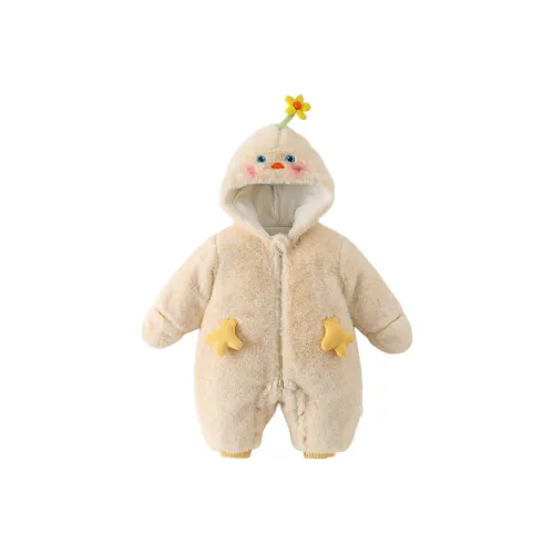 XiaoJinBu Бежево-желтые комбинезоны ползунки для малышей