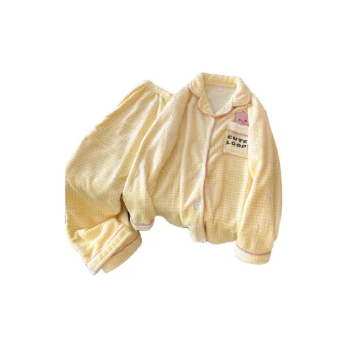 HANQIANNUO Осенне-зимняя пижама в клетку женская